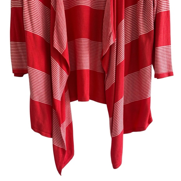 Kim Rogers Open Front Cardigan Size XL Striped Waterfall Casual - Picture 3 of 16